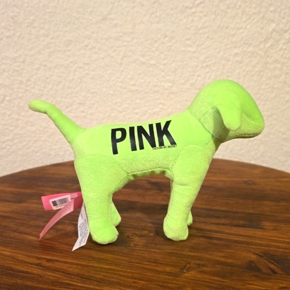 PINK Victoria's Secret LIME Green plush Dog Collector's  Excellent condition! - Picture 5 of 9